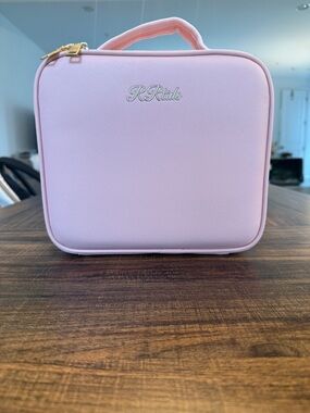 Pink Structured Cosmetic Case with Top Handle